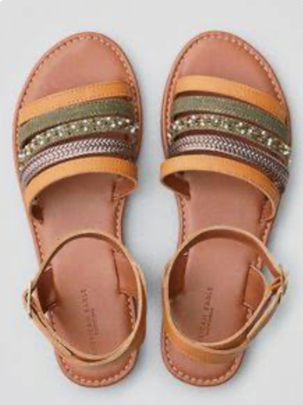 American Eagle Outfitters Strappy Beaded Sandals, Size 9